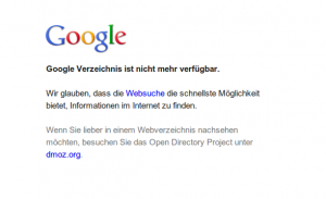 Kein Verzeichnis mehr bei Google